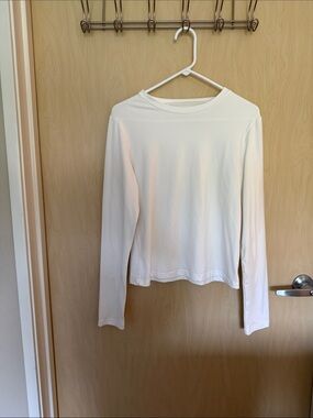 Target Women's White Long-Sleeve Crewneck Tee